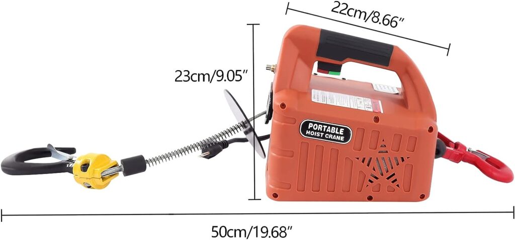 3 in 1 Electric Hoist Winch, 440Lbs Electric Hoist with Remote Control 110 Volt, 1500W Portable Electric Winch 62ft Max Lifting Height for Garage, Warehouses, Homes, Outdoors, Factories Lifting