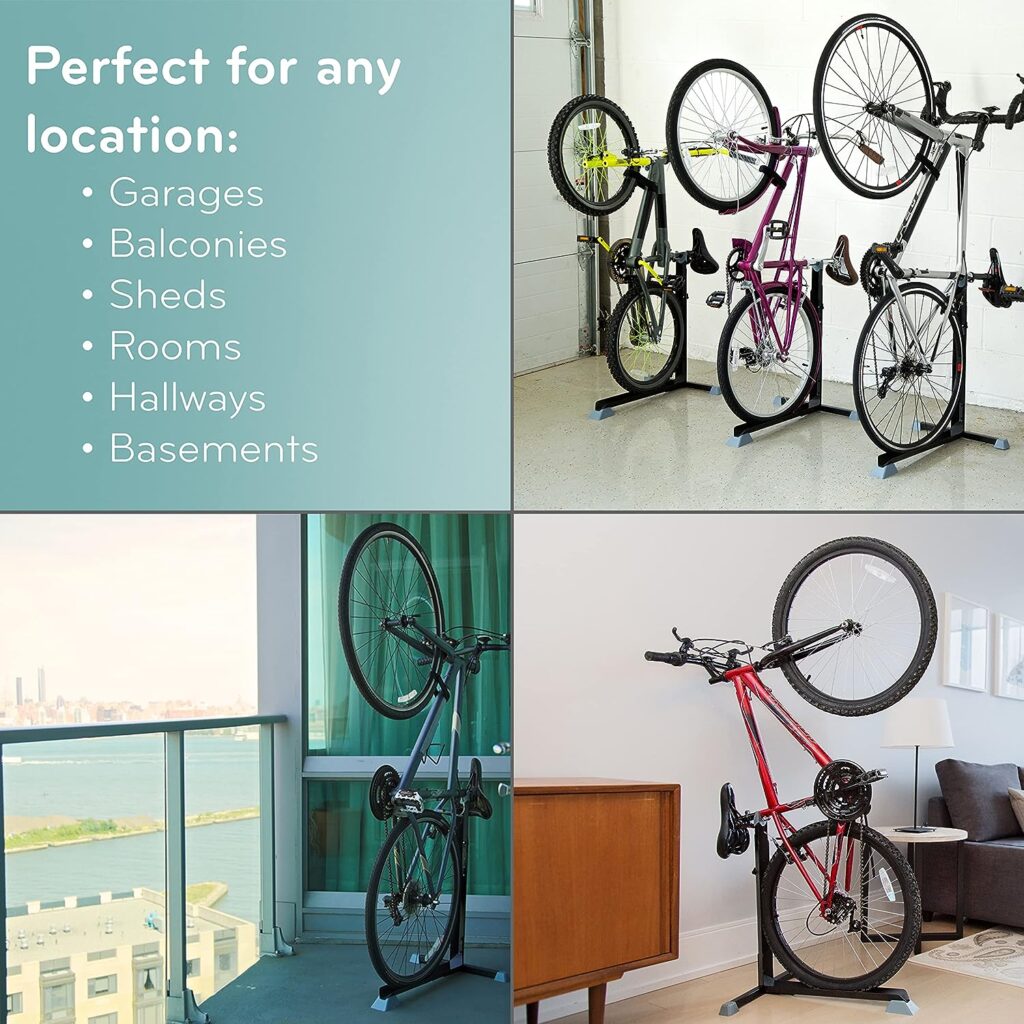 Bike Nook Vertical Bike Stand  Rack - Freestanding, Upright Floor Stand for Indoor Bike Storage - Garages  Apartment