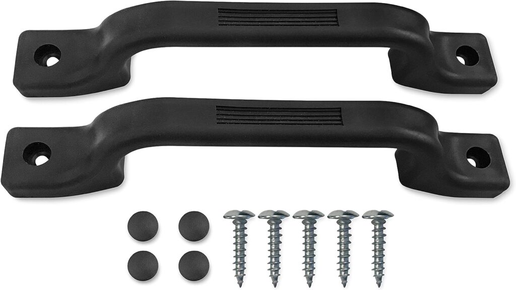 CampN -2 Piece- All Weather Plastic Grab Handle - Entry Door Assist Bar for RV, Trailer, Camper, Motor Home, Cargo Trailer, Boat-OEM Replacement (Black 2-Piece)