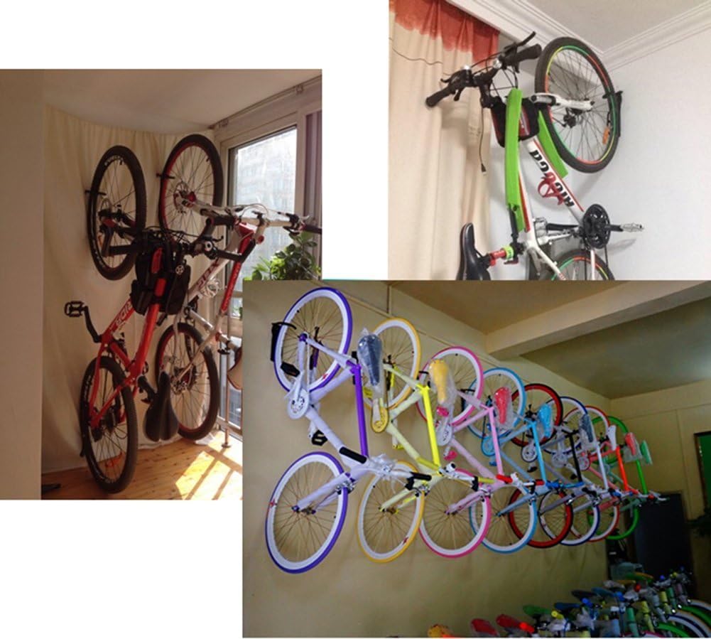 DIRZA Bike Rack Garage Wall Mount Bike Hanger Bike Hooks Bike Storage Bicycle Vertical System for Garage Indoor Shed - Easily Hang/Detach - Holds up to 65 lb with Screws Black