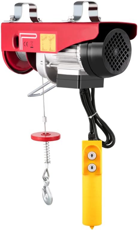 Happybuy 1100 LBS Lift Electric Hoist, 110V Electric Hoist, Remote Control Electric Winch Overhead Crane Lift Electric Wire Hoist for Factories, Warehouses, Construction, Building, Goods Lifting
