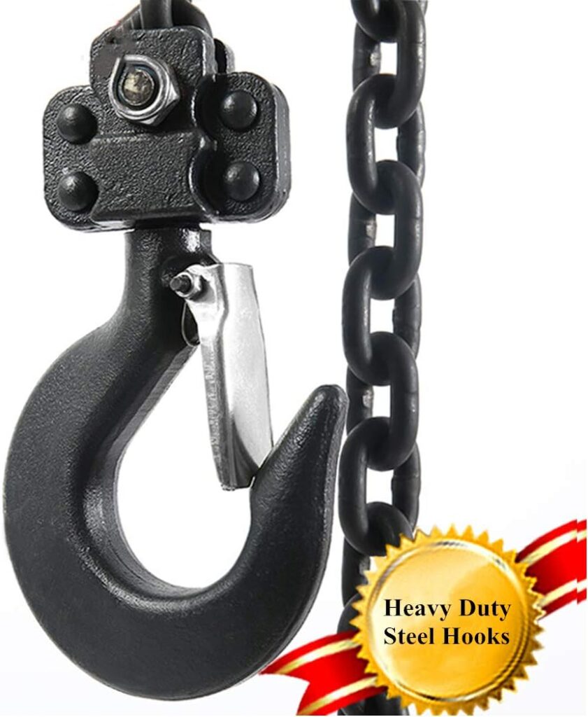 Manual Lever Hoist Come Along 3/4 TON 1650 LBS Capacity 10FT Lift 2 Heavy Duty Hooks Commercial Grade Steel for Lifting Pulling Construction Building Garages Warehouse Automotive Machinery