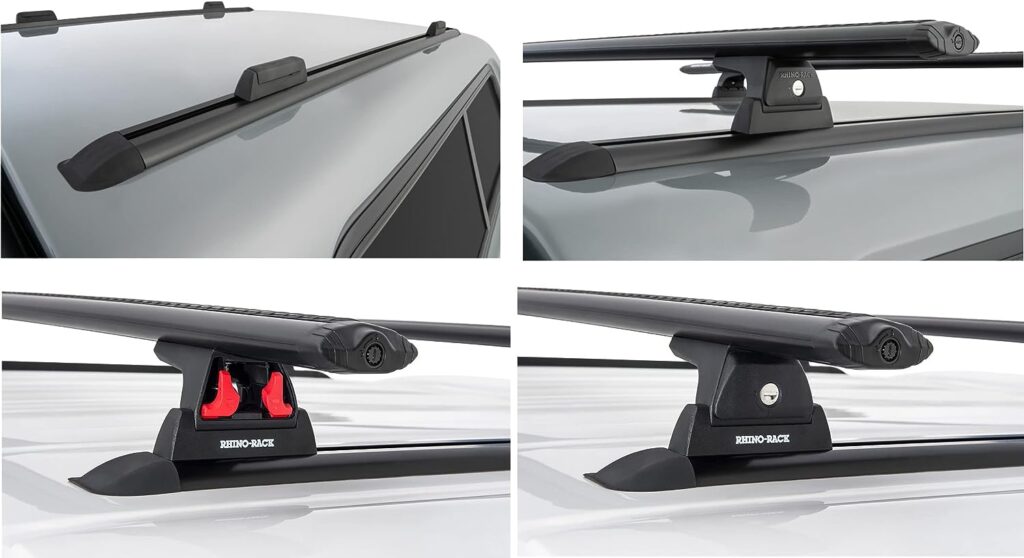 Rhino Rack Cap/Topper/Canopy Complete Roof Rack Kit with Quick Release Legs, Bars, Some Kits Included 65 Tracks