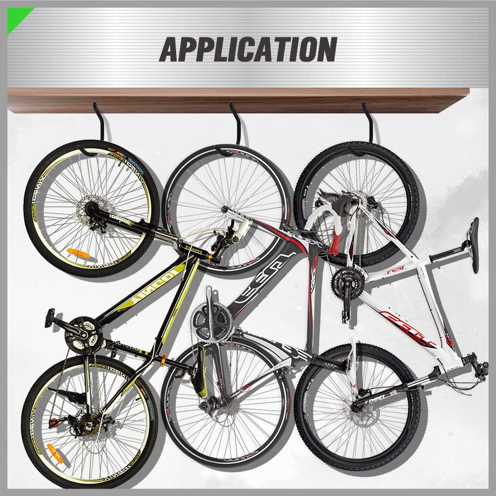 SWANLAKE 6 Pack Heavy Duty Bike Hook, 6 inches, Capacity 100 LBS, Bike Hooks for Garage Wall and Bike Hooks for Garage Ceiling