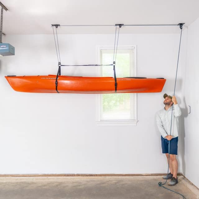 Teal Triangle Elite Kayak Pulley System, 150 lbs Ceiling Hoist, Kayaks, Canoes, and Paddleboards