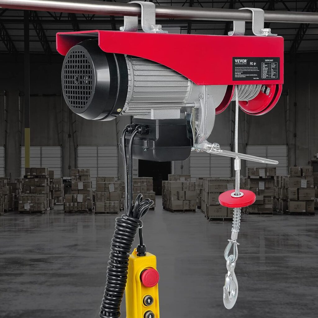 VEVOR Electric Hoist 1760lbs with 14ft Wired Remote Control, Electric Hoist 110 Volt with 40ft Single Cable Lifting Height  Pure Copper Motor, for Garage Warehouse Factory