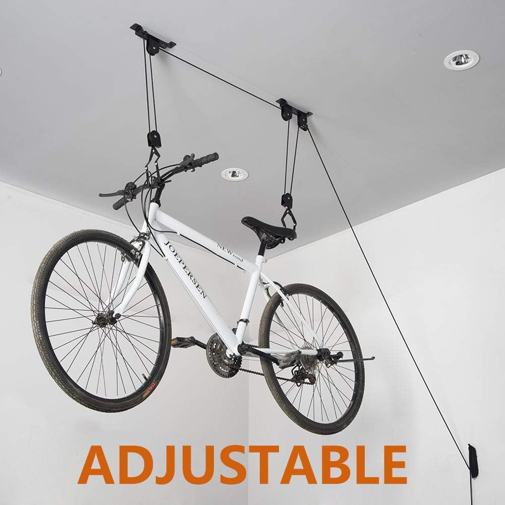 Wallmaster Bike Ceiling Mount Lift Hoist Hanger Storage Rack for Garage Indoor 2 pack