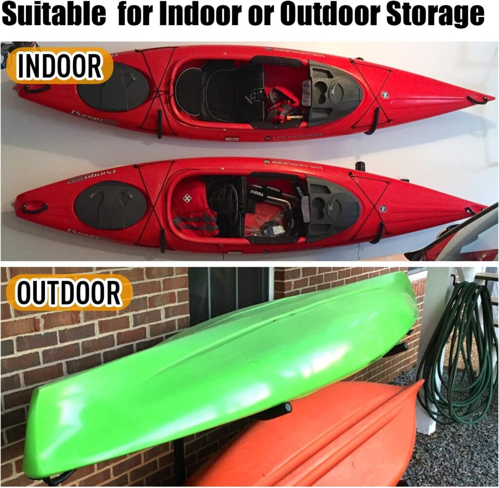 UNITEDPOWER Kayak Storage Racks, Heavy Duty Garage Hangers, Jumbo Wall Hooks for Canoe, Ladder, Bicycle, Folding Chairs, Surfboard, Snowboard, Hose and Tools
